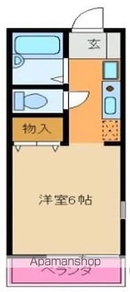 アメニティー河辺[1K/20.04m2]の間取図