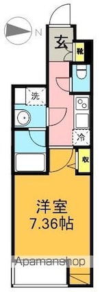 東京都杉並区高井戸東３丁目[1K/25.46m2]の間取図