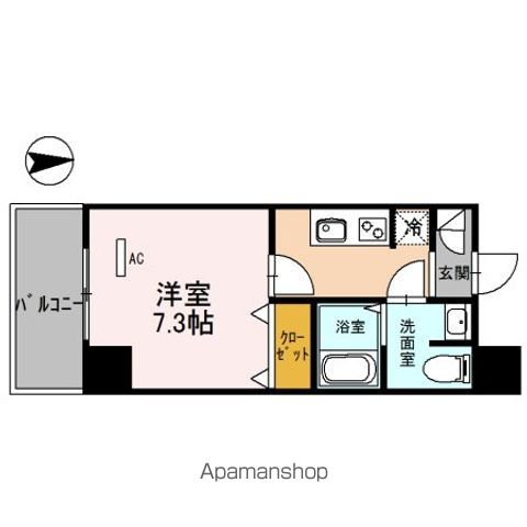 リベラーレ中野[1K/26.82m2]の間取図