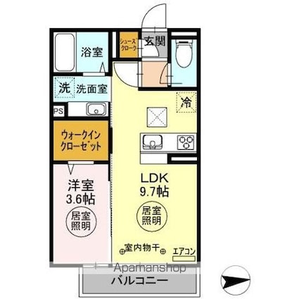 セレーノ[1LDK/33.39m2]の間取図