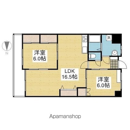 衣山大東ビル[2LDK/66.07m2]の間取図