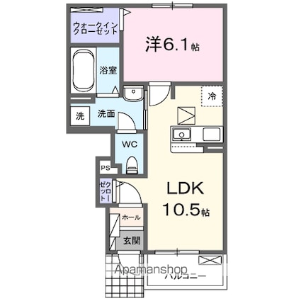 ガーデナーズ　サン[1LDK/41.49m2]の間取図