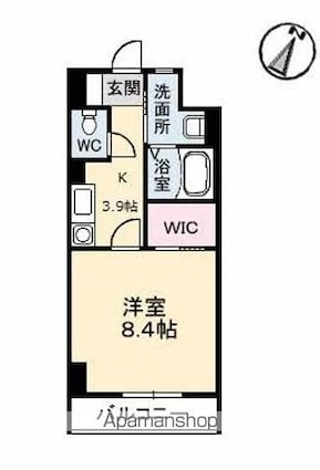 メゾン呉駅前[1K/30.34m2]の間取図