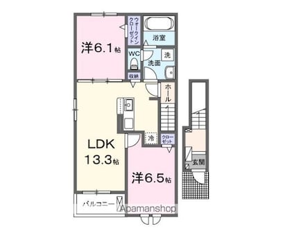 グランリーザⅡ[2LDK/59.55m2]の間取図