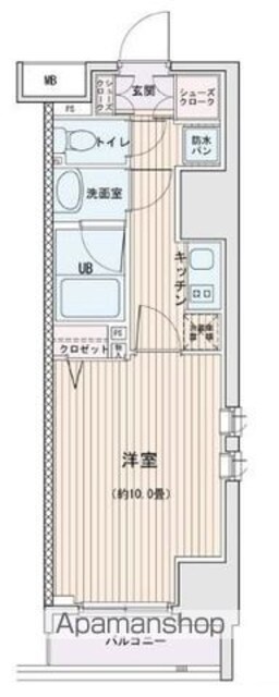 エスティメゾン錦糸町Ⅱ[1K/30.07m2]の間取図