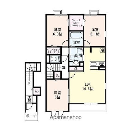 コスモパレスⅡ[3LDK/79m2]の間取図