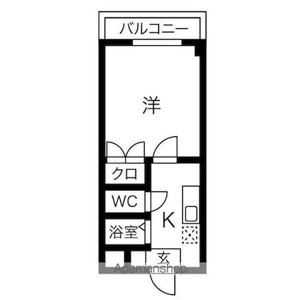 第７リーディングビル[1K/24.07m2]の間取図