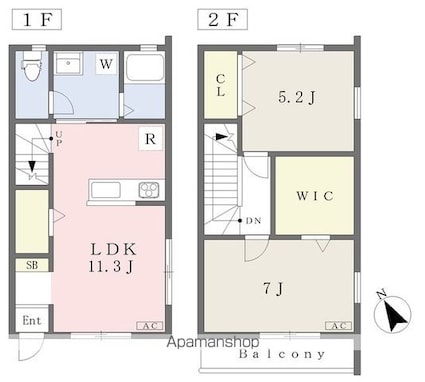 ＥＡＲＬ’Ｓ　ＣＯＵＲＴ東温Ⅱ[2LDK/64.74m2]の間取図