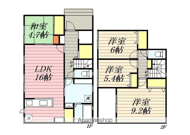 西鉄甘木線 甘木駅 徒歩5分 2階建 新築の間取り写真