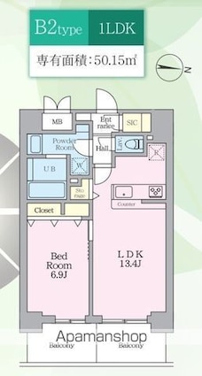 フィラーレ[1LDK/50.15m2]の間取図