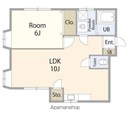 アジュール[1LDK/36.5m2]の間取図