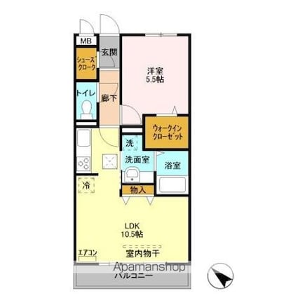 オズシティ[1LDK/41.67m2]の間取図