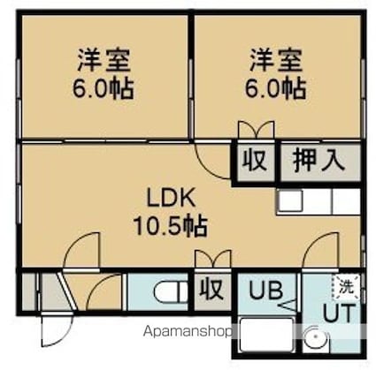 シャトーしらかば[2LDK/52.35m2]の間取図
