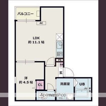 Ｊａｃｋ　ａｉｃｈｉⅠ[1LDK/37.21m2]の間取図