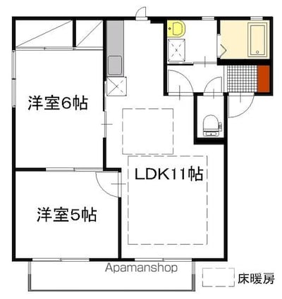 クオリティハイツ　Ｂ棟[2LDK/50.07m2]の間取図