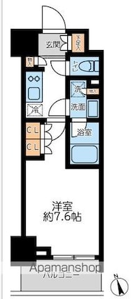 プライマル浅草言問通[1K/25.32m2]の間取図