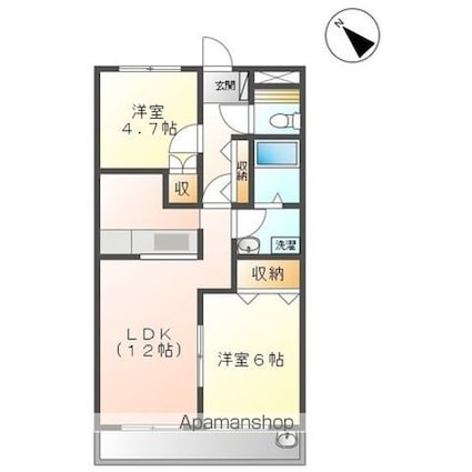 Ｃｏｎｔｉｎｕａｒｅ[2LDK/51.3m2]の間取図