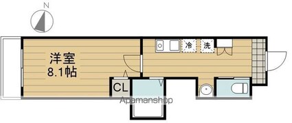 クラブレジデンス東青梅[1K/26.4m2]の間取図