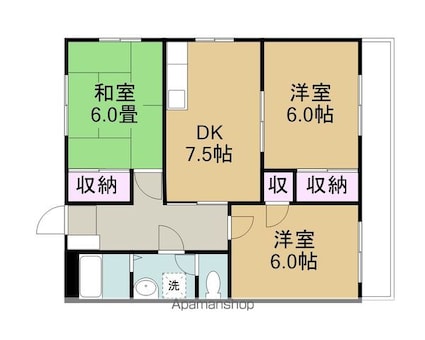 タクボ小泉ハイツ[3DK/69.04m2]の間取図
