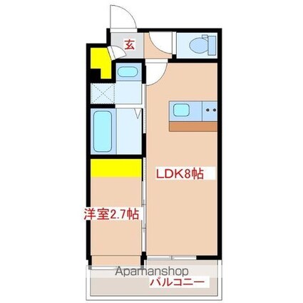 弥生１丁目マンション[1LDK/26.05m2]の間取図