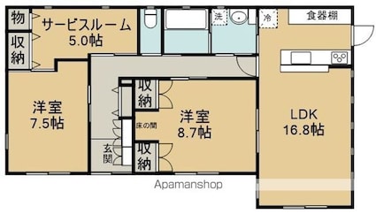 クレールアビタシオン[2SLDK/90.3m2]の間取図