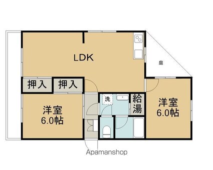 ＭＡＴＳＵＭＯＭＥＮＴ桜井Ⅱ[2LDK/62.84m2]の間取図