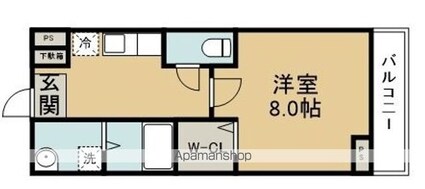 ウルス花京院Ａ[1K/27.26m2]の間取図