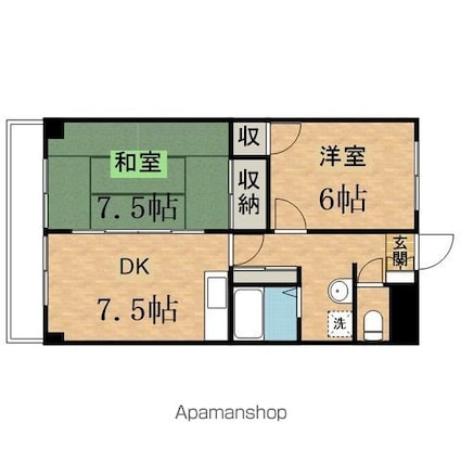アーバンコア堀之内[2DK/50.05m2]の間取図