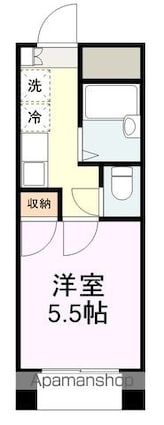 宮城県仙台市青葉区宮町４丁目[1K/20.92m2]の間取図