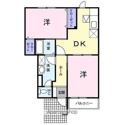 プレンティⅡ[2DK/46.89m2]の間取図