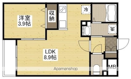 月光東福山駅前[1LDK/29.85m2]の間取図