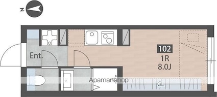 サクシードレジデンス中落合[1R/17.35m2]の間取図