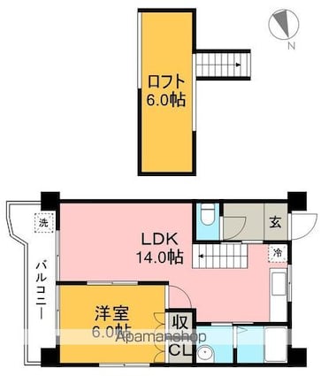 コーポ西村Ⅱ[1LDK/38.16m2]の間取図