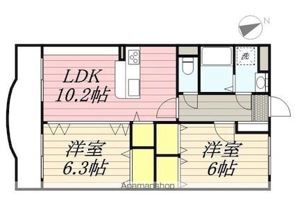 グラン・シャリオ[2LDK/55.86m2]の間取図
