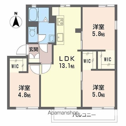 フレグランス東雲[3LDK/61m2]の間取図