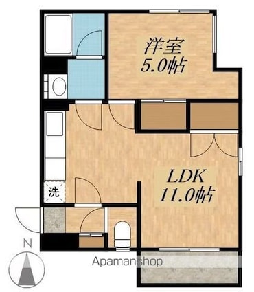 ツインプレックスＳＡ[1LDK/40.37m2]の間取図