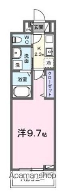 Ｗｅｓｔ　Ｐｒｉｍａｒｙ[1K/28.87m2]の間取図