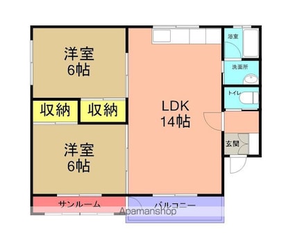 フォレストパーク[2LDK/59.62m2]の間取図