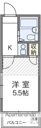 グリーンハイツ[1K/16m2]の間取図