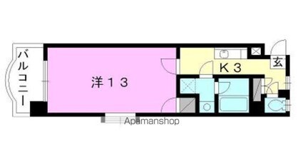 ＢＬＥＳＳ堀江[1K/38m2]の間取図