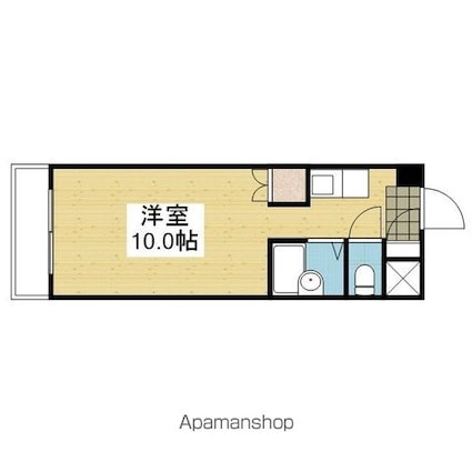 オクトワール松山中村[1R/26.68m2]の間取図
