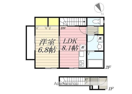 ナリトモ仁戸名Ｄ[1LDK/41.22m2]の間取図