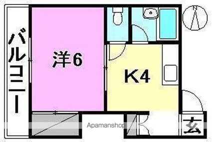 エンパイヤビル[1K/23.22m2]の間取図