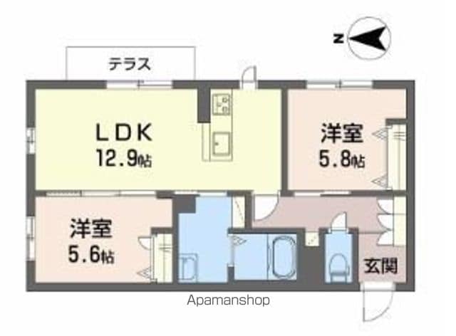 岩出市川尻のアパートの間取り