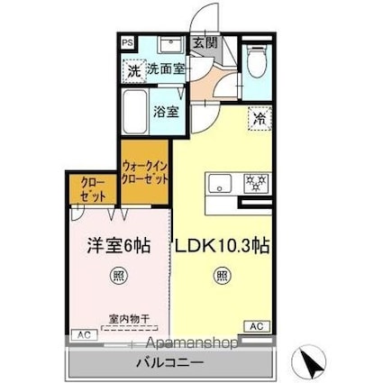 ＤーＲＯＯＭ柊[1LDK/40.18m2]の間取図