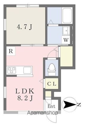ＢＥＬＧＲＡＶＩＡ　ＥＤＡＭＡＴＳＵ　ＰＲＥＭＩＵＭ[1LDK/31.67m2]の間取図