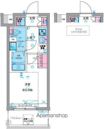 ＧＥＮＯＶＩＡ天王台[1K/20.52m2]の間取図