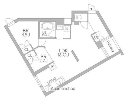 ＧｒａｎＤｕｏＵｍｅｇａｏｋａ[2LDK/55.88m2]の間取図