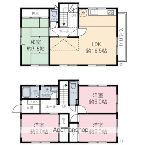 【多摩美２丁目戸建の間取り】