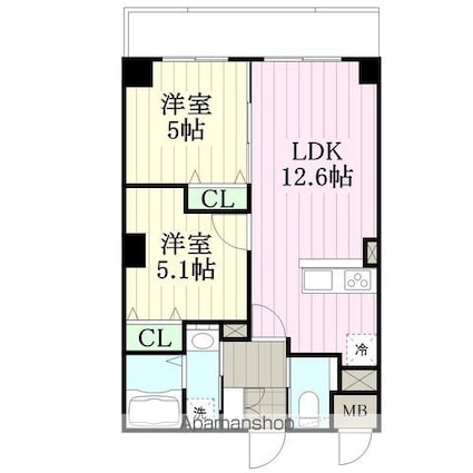 Ｍ－ＦＬＡＴ南仙台[2LDK/50.78m2]の間取図